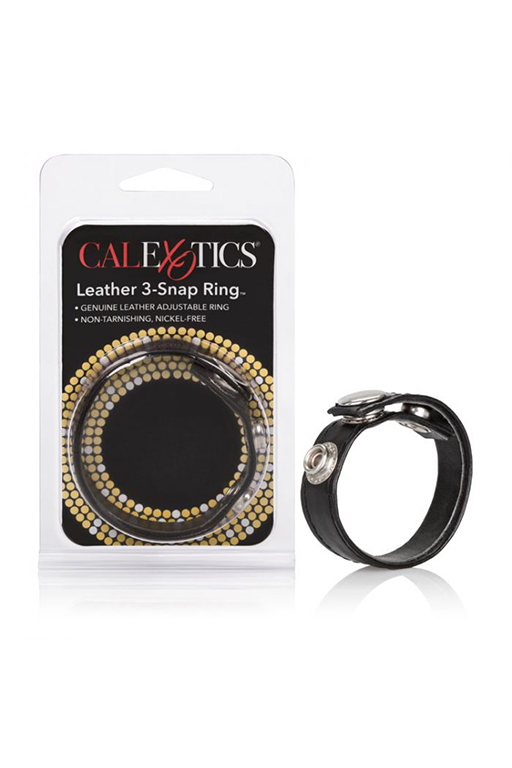 Эрекционное кольцо из натуральной кожи Leather 3-Snap Ring